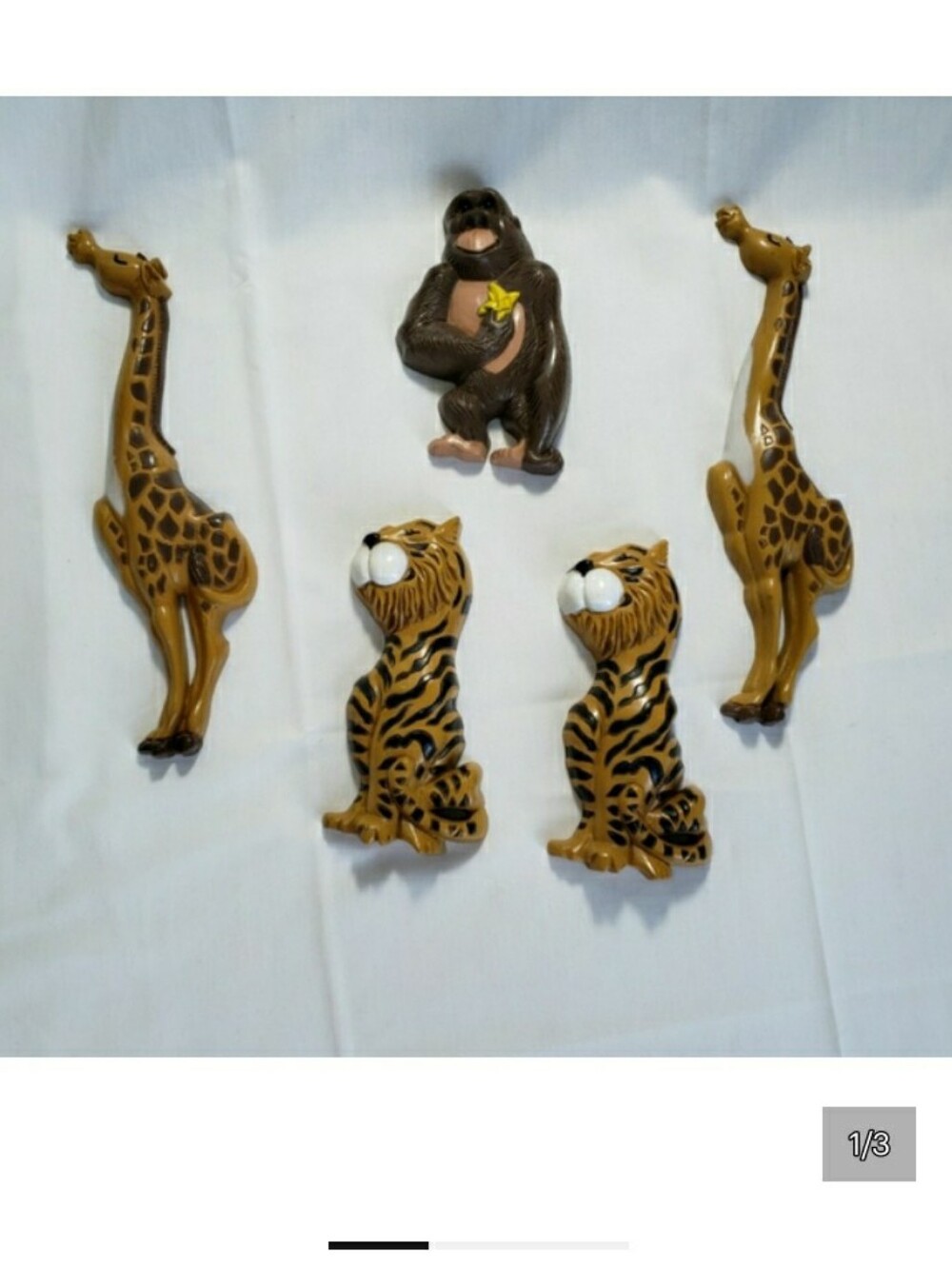 Vintage Burwood Safari Wall Hangings Tiger Ape Giraffe